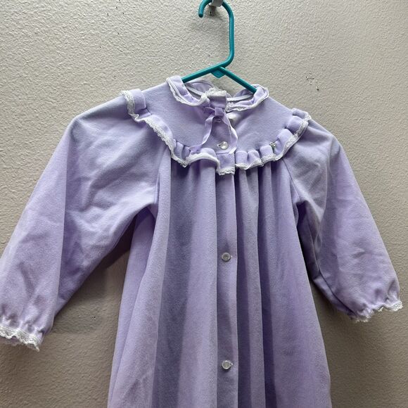 VTG IC Isaac Carrico 90s Cottagecore Prairie Fleece Flannel Nightgown Floral 5T - Picture 2 of 6